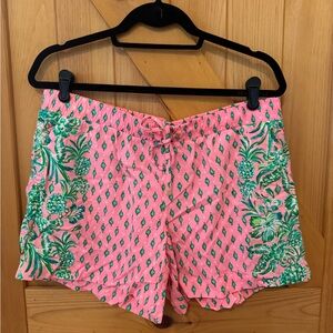 NWT Lilly Pulitzer Katia Mid-Rise Short size Large in Pink Sandy Oh Diamond Girl